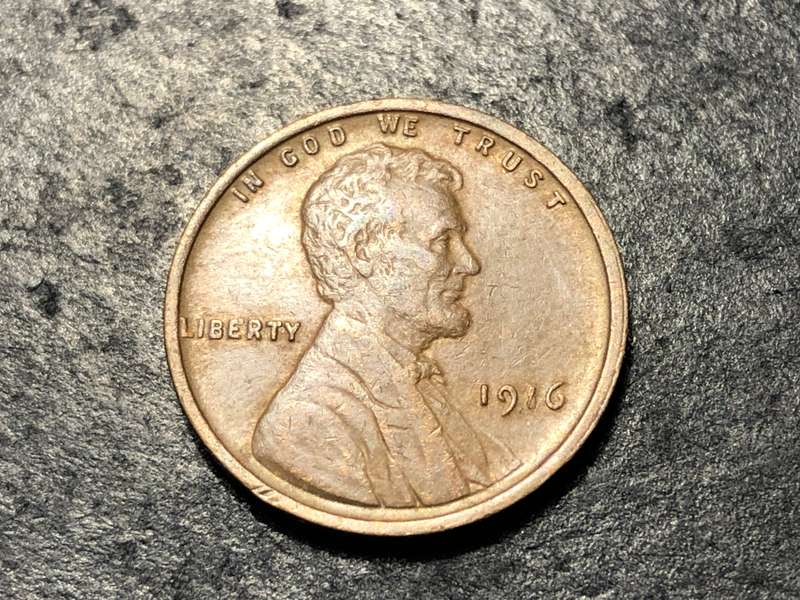 1916 American Wheat penny (1 cent) Bronze coin - High grade - No mintmark