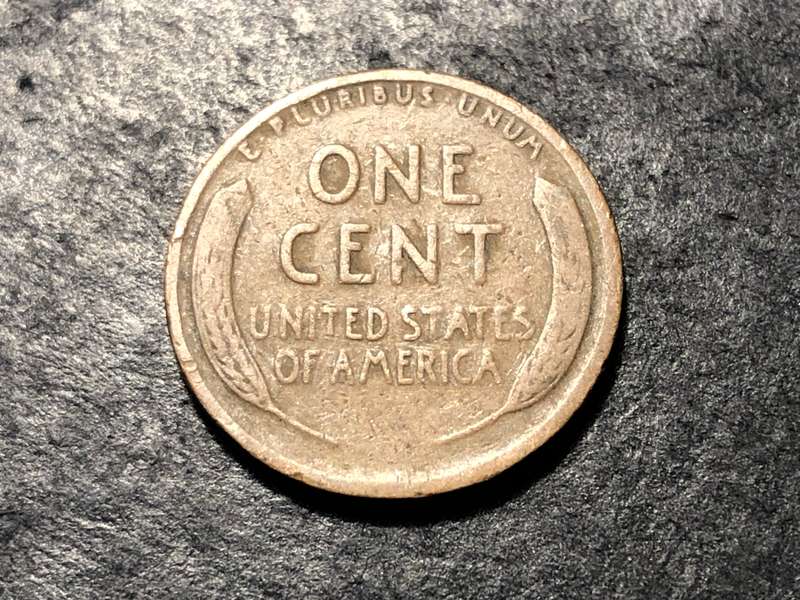 1917 American Wheat penny (1 cent) Bronze coin - No mintmark