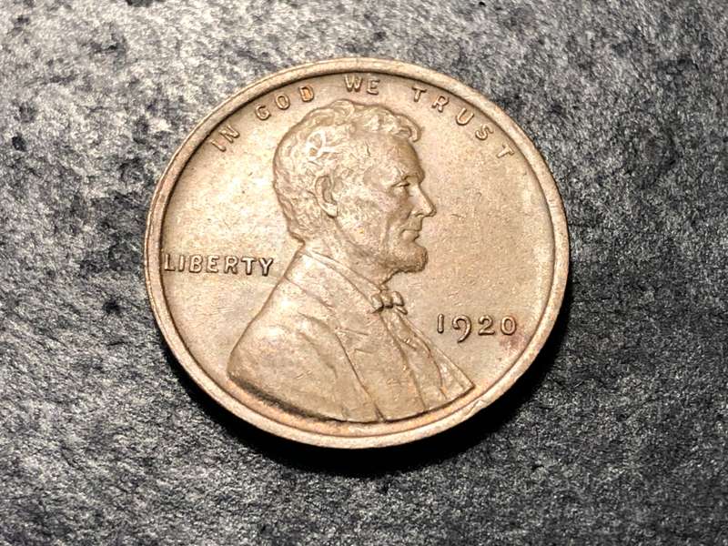 1920 American Wheat penny (1 cent) Bronze coin - Very High grade - No mintmark