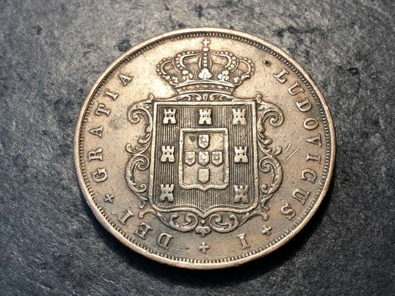 Very large 1871 Portuguese 20 reis bronze coin - Nice looking coin