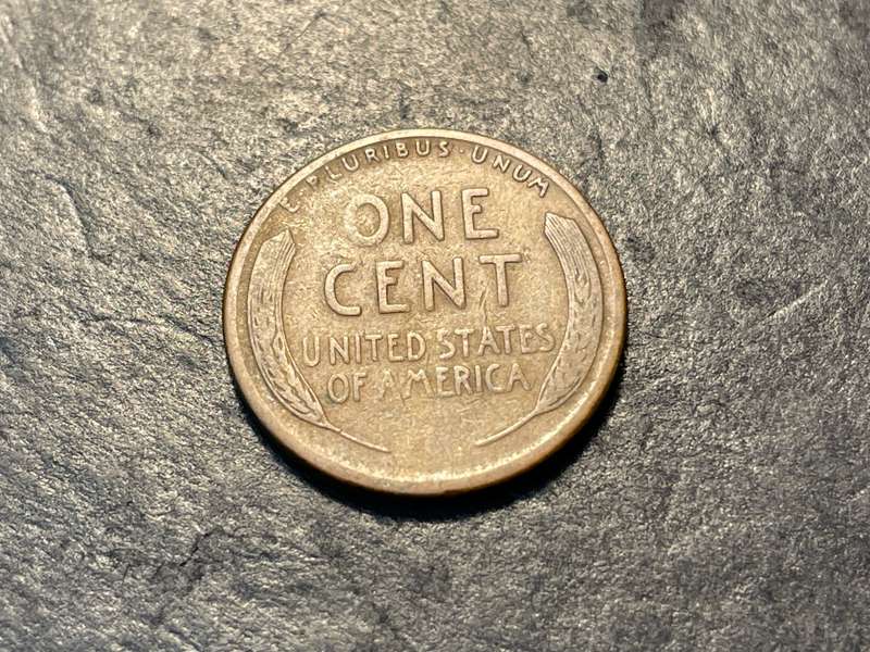 1920 San Francisco Mint American 1 cent (Wheat penny) with severe planchet lamination error