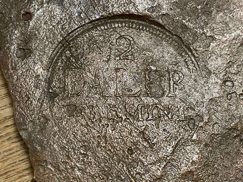 Shipwreck Plate money coin From the Nicobar shipwreck wrecked in 1783 near Cape Agulhas - lot 2 of 3