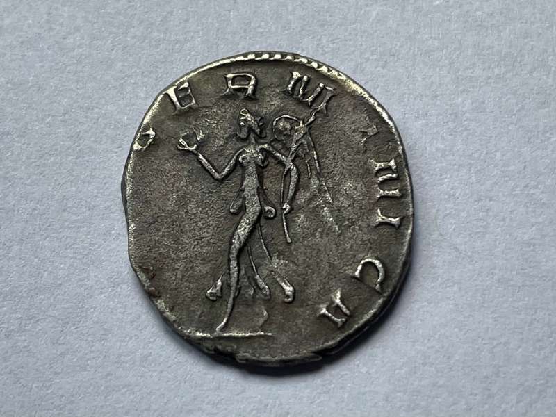 Victory over Germanica Ancient Roman SILVER Antoninianus coin of Gallienus - Minted 258 to 259 AD