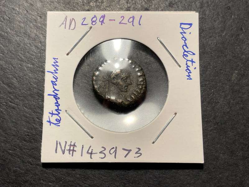 Ancient Roman Empire bronze Tetradrachm - Emperor Diocletian, minted between 289 to 291 AD