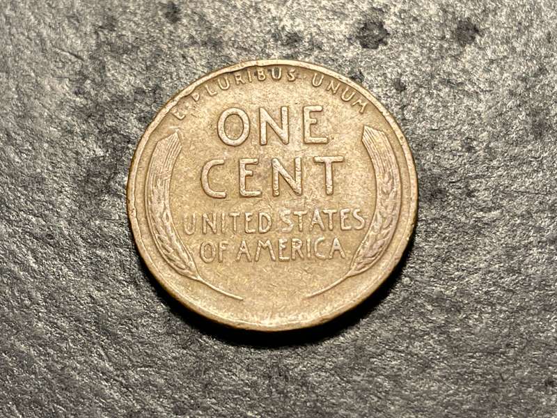 1929 American wheat penny with severe Planchet Lamination Error