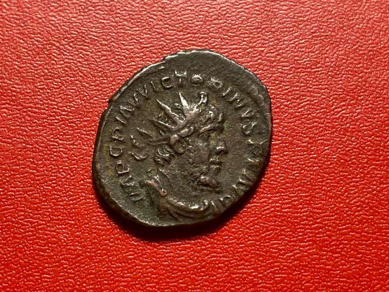 Ancient Roman Antoninianus coin of Victorinus - Minted 269 to 270 AD - Heavily debased (2%!) silver