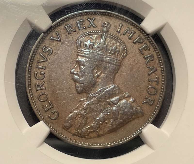 Rare 1932 SA Union 1 penny coin graded XF40 by NGC - The hardest date to find in high grades