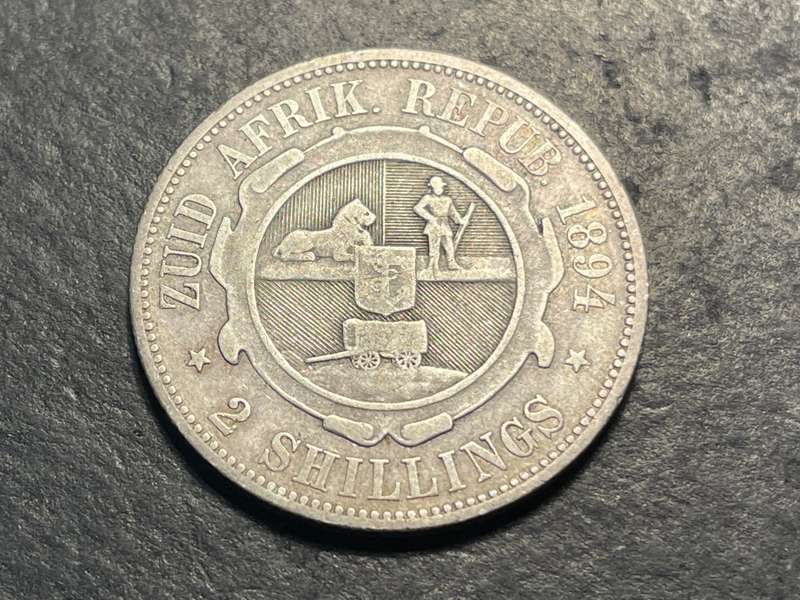 ZAR Silver 1894 Florin (2/-) coin - President Kruger issue - Only 173,235 minted