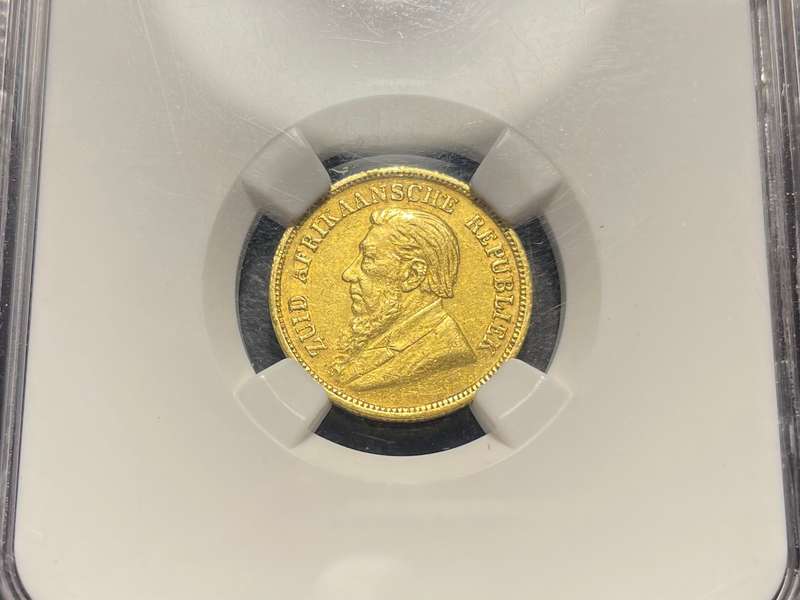 GOLD Kruger half pond coin of 1894 NGC graded AU53! - Only 39,187 Minted!