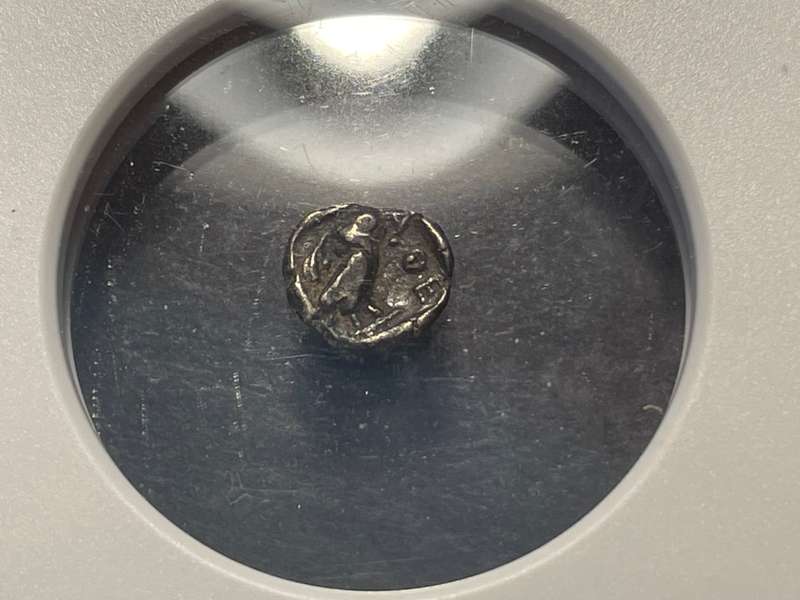 404 BC Ancient Athens Silver Obol (1/6 drachm) coin - Athena and Owl - Very rare and Graded by NGC!