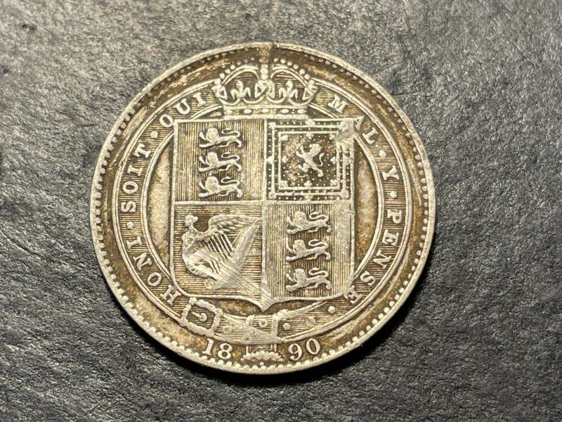 Queen Victoria 1890 Silver 1 shilling coin
