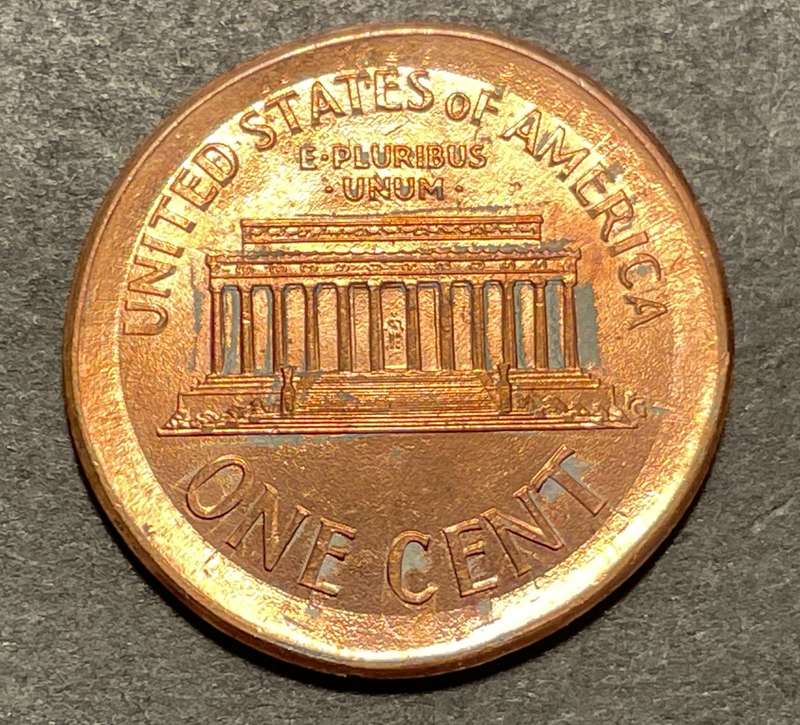 Rare Error 2000 USA 1 cent coin with a Large "Broadstruck" error - Uncirculated