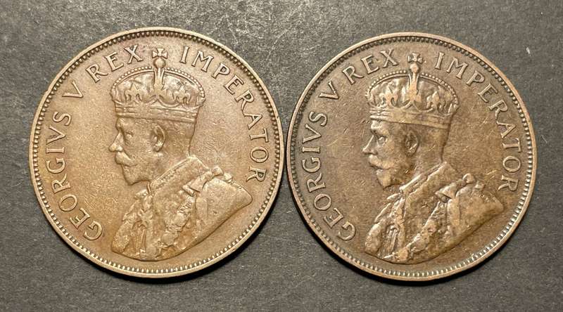 Scarce 1933 SA Union 1 penny coins in a fair condition - Price is per coin