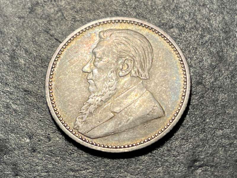 ZAR Silver 1893 Sixpence (6d) coin - President Kruger issue - Only 95,530 minted