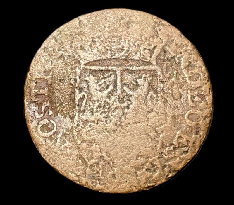 Old 1794 Gelderland Copper 1 Duit coin - Damaged