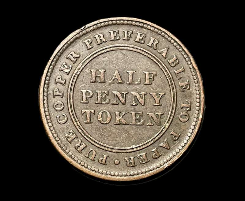 Scarce old 1813 Canadian ½ Penny Token - Very Good Condition for a 200+ year old token