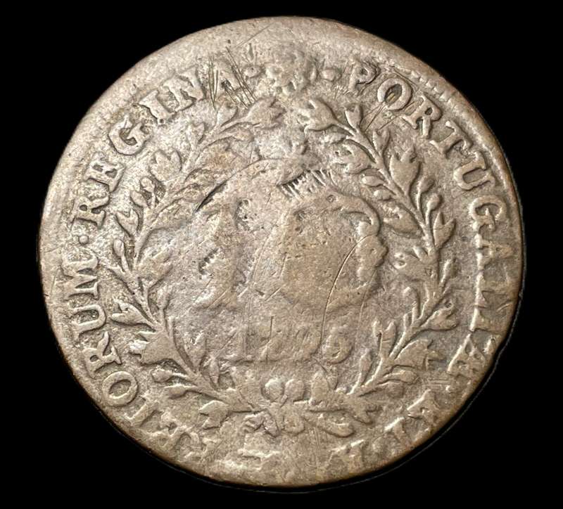 Scarce Old 1795 Portuguese copper 10 Réis coin