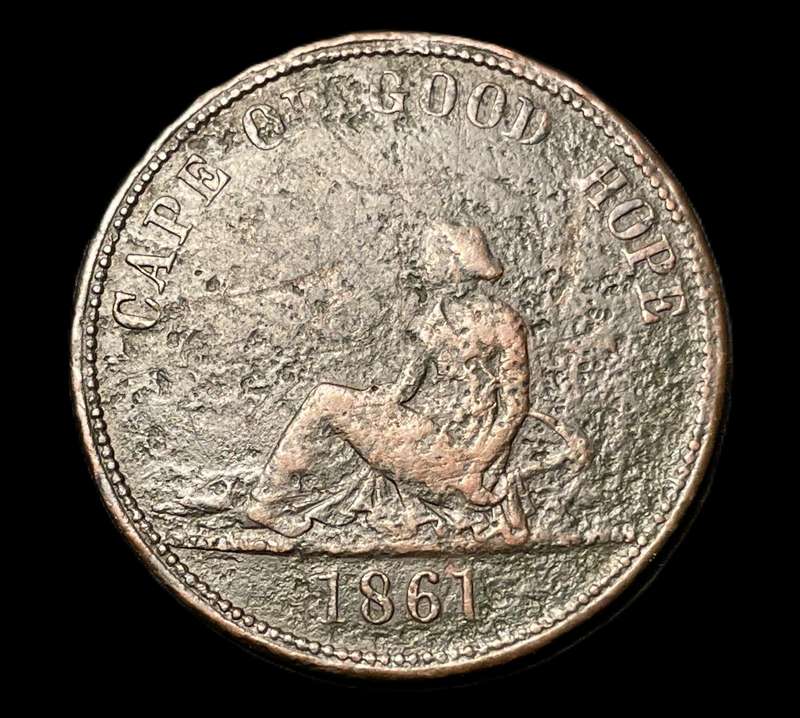 Scarce 1861 Cape Of Good Hope token - Whyte & Co - Copper/Bronze - Hern 662a
