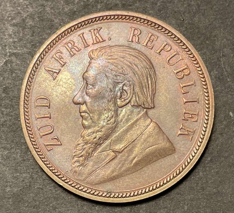 Nicer ZAR Kruger 1 penny coin of 1898 - Almost 130 years old!