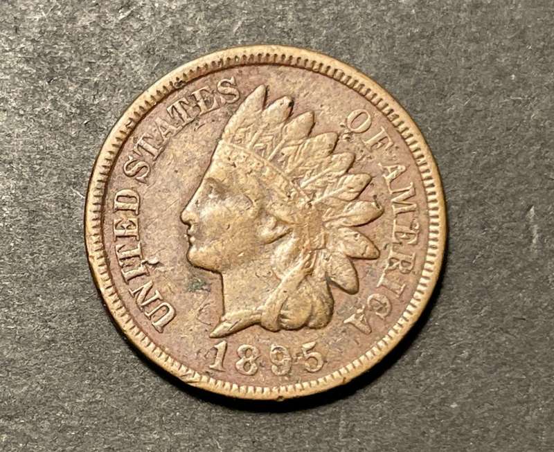 Old 1895 USA Indian Head 1 cent coin