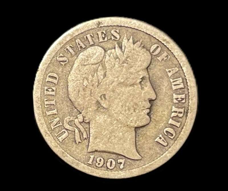 Scarce 1907 USA Silver 1 Dime coin