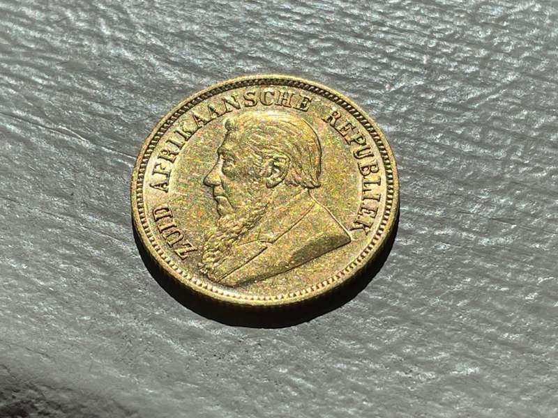 GOLD Paul Kruger ZAR half pond of 1896 - Solid 22 carat gold - Low mintage of only 103,600