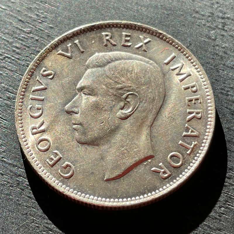  Gem-quality Silver 1944 South African halfcrown coin - Excellent condition