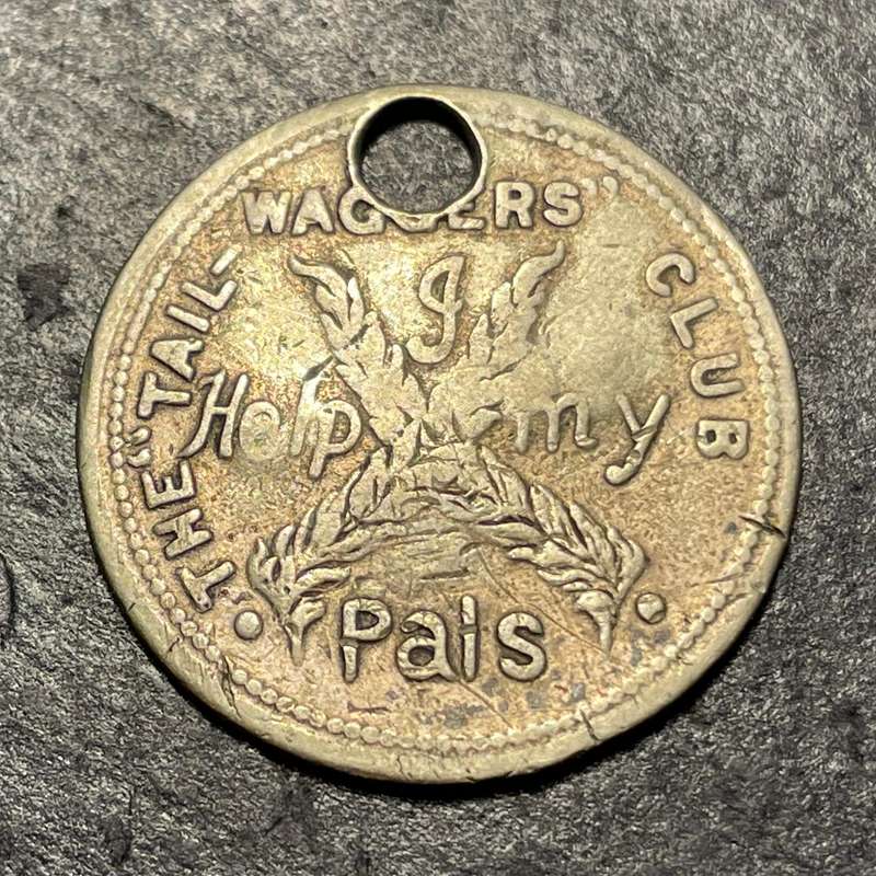 Interesting 1909 London dog tag - Tail wagers club