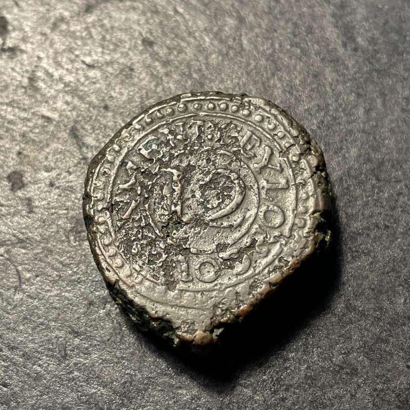 Large thick 1/12 rixdollar copper coin - Minted in 1805 by the British in Ceylon