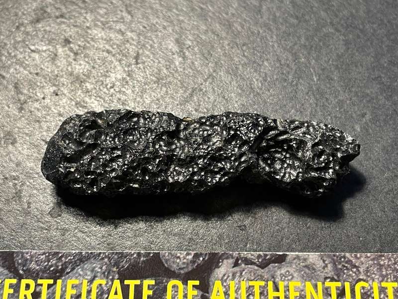 Large 63.5 ct Genuine Tektite meteorite impact crater stone with Certificate of Authenticity