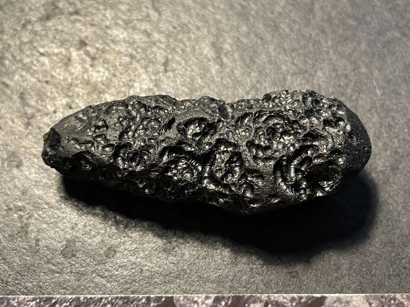 Large 80 ct Genuine Tektite meteorite impact crater stone with Certificate of Authenticity