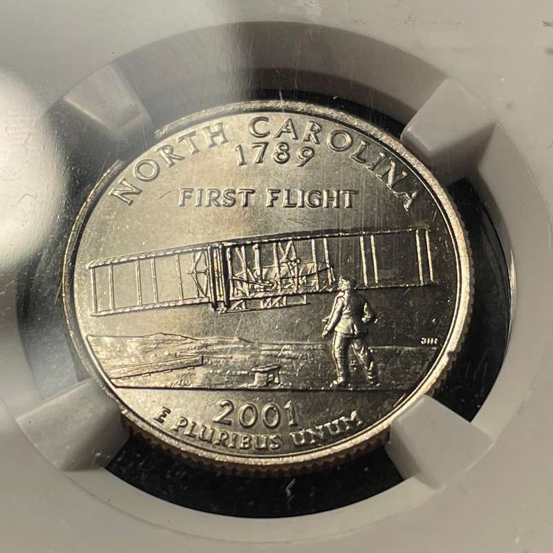 NGC MS66 American 2001 state quarter dollar coin - State of North Carolina