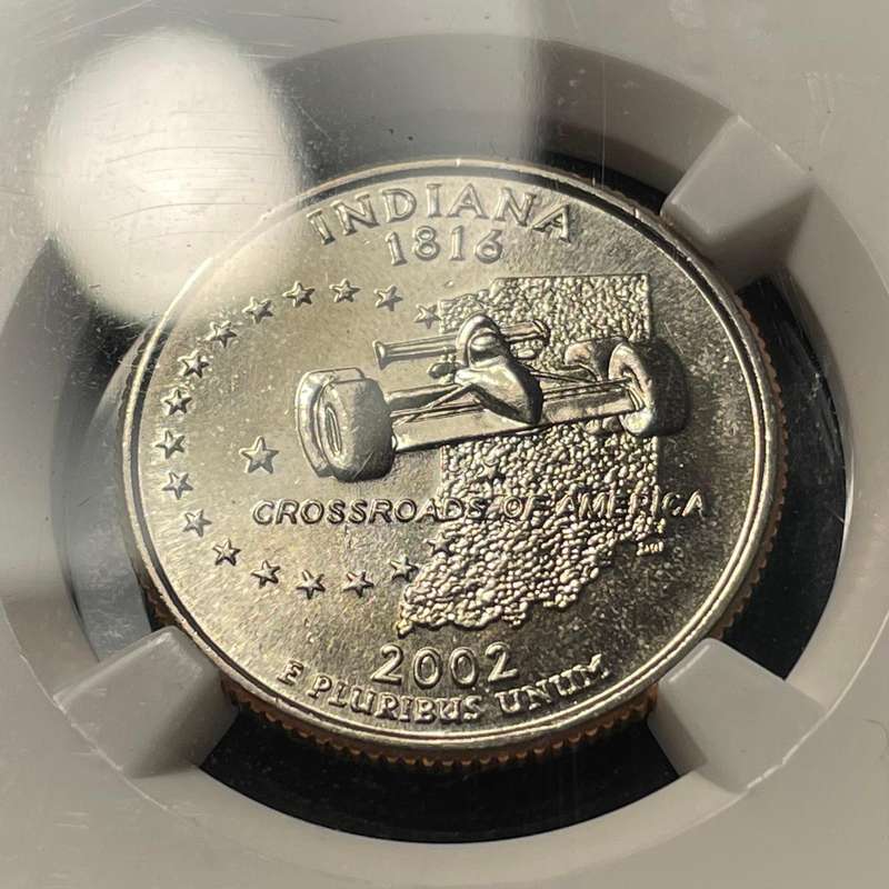 NGC MS67 American 2002 state quarter dollar coin - State of Indiana