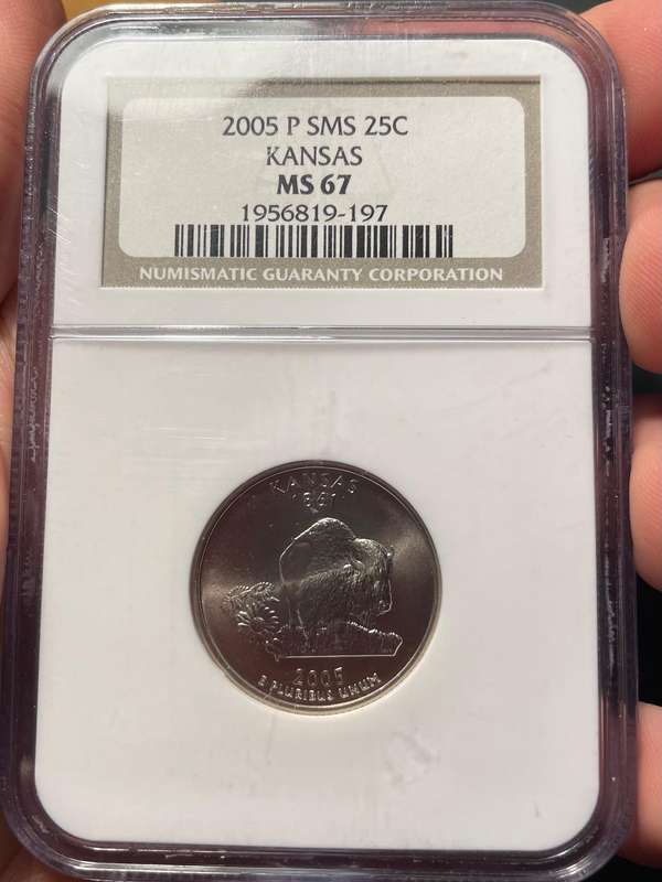 NGC MS67 American 2005 state quarter dollar coin - State of Kansas