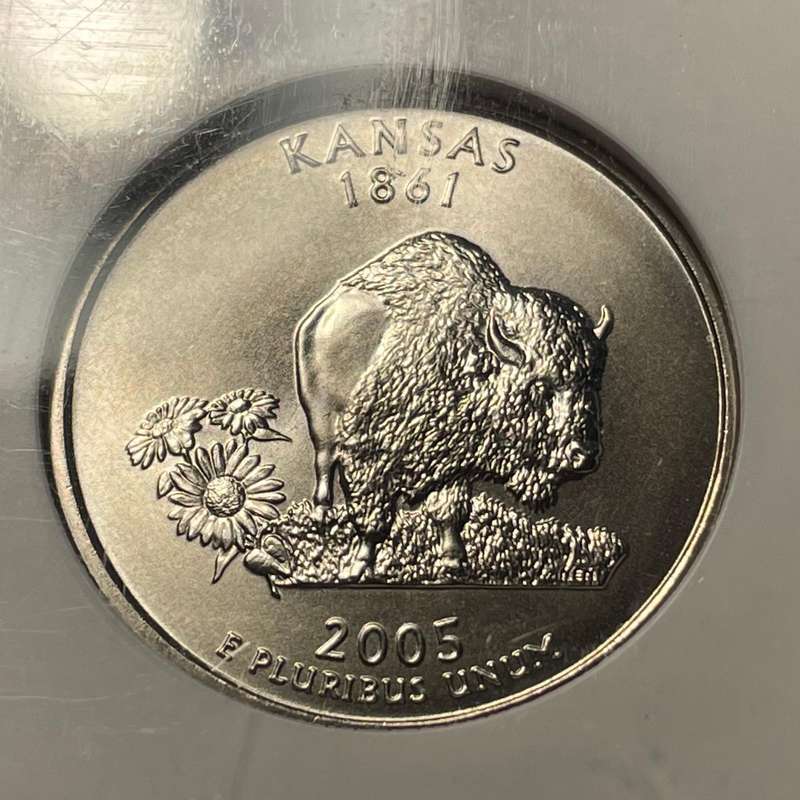 NGC MS67 American 2005 state quarter dollar coin - State of Kansas