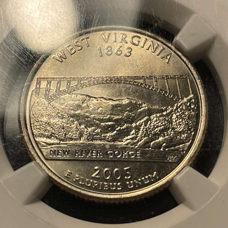 NGC MS66 American 2005 state quarter dollar coin - State of West Virginia