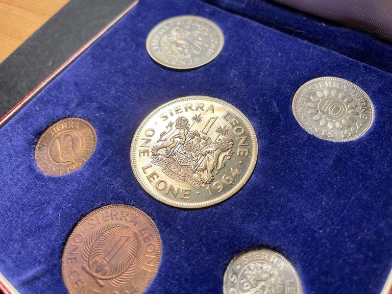 Only 10,000 minted - Sierra Leone proof set in original case from 1964