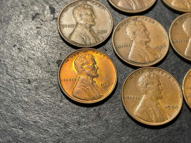 American wheat pennies - Lot of 13x different date-and-mintmark combinations from the 1930s