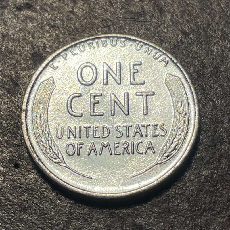 Minted in steel to save copper for World War II - 1943 American zinc plated steel 1 cent coin