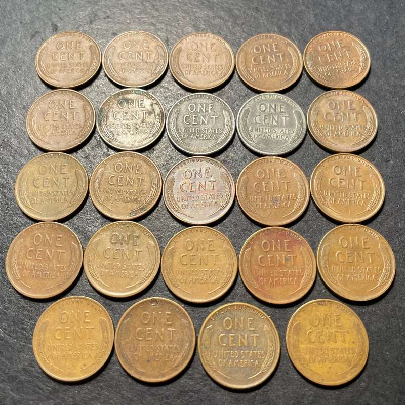 American wheat pennies - Lot of 24x different date-and-mintmark combinations from the 1940s
