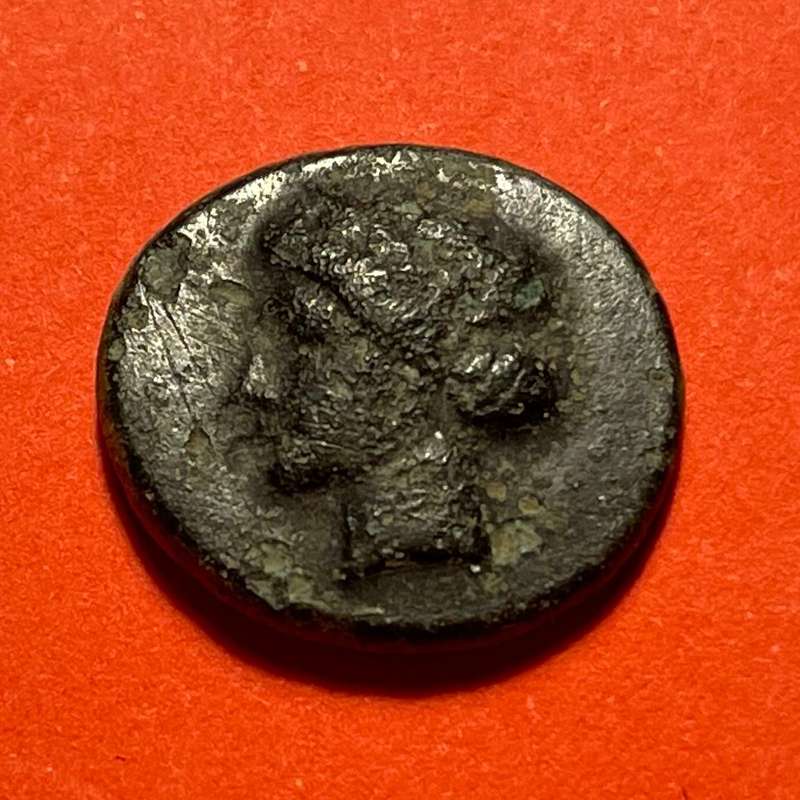 Ancient Greek 2350+ years old bronze coin - Apollo and lyre issue - Minted in Ionia, Kolophon