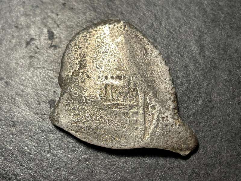 Shipwrecked silver 8 reales cob coin recovered from the wreck of the Johanna (sunk in 1682)