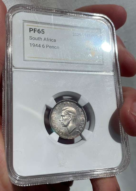 Only 150 ever made - 1944 Proof silver sixpence graded PF65 by SANGS