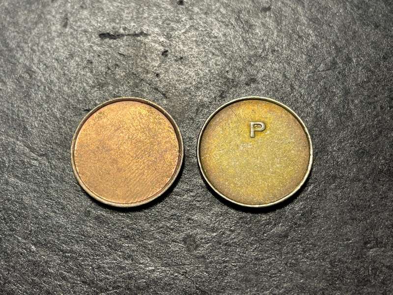 Lot of two vintage post office 5 cent tokens - good condition