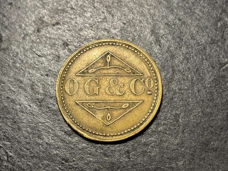 Early South African 6 pence brass token - Not common