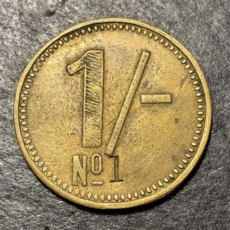 1920s OG & Co South African 1 shilling brass token - Good condition
