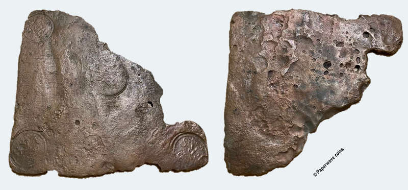 Shipwreck Plate money coin From the Nicobar shipwreck wrecked in 1783 near Cape Agulhas - lot 2 of 3