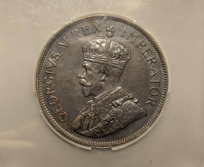 Scarce UNC 1923 SA Union 1 penny coin - SANGS Graded MS63BN