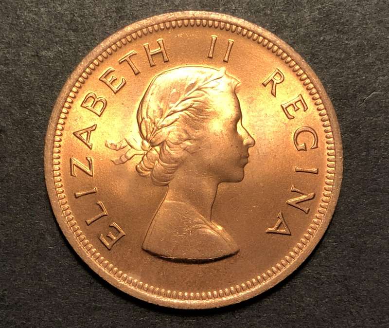 Uncommon 1960/0 Overdate SA Union 1 penny coin - Fiery red UNC - Only 4 Graded at NGC in total!