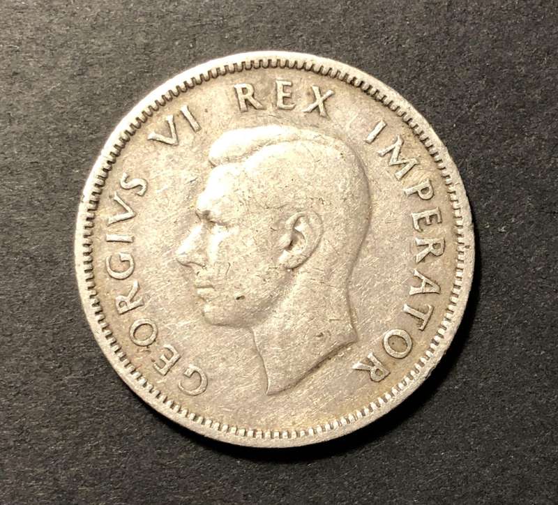 Scarce 1945 SA Union silver shilling coin - Only 54,266 Minted - Nice Coin